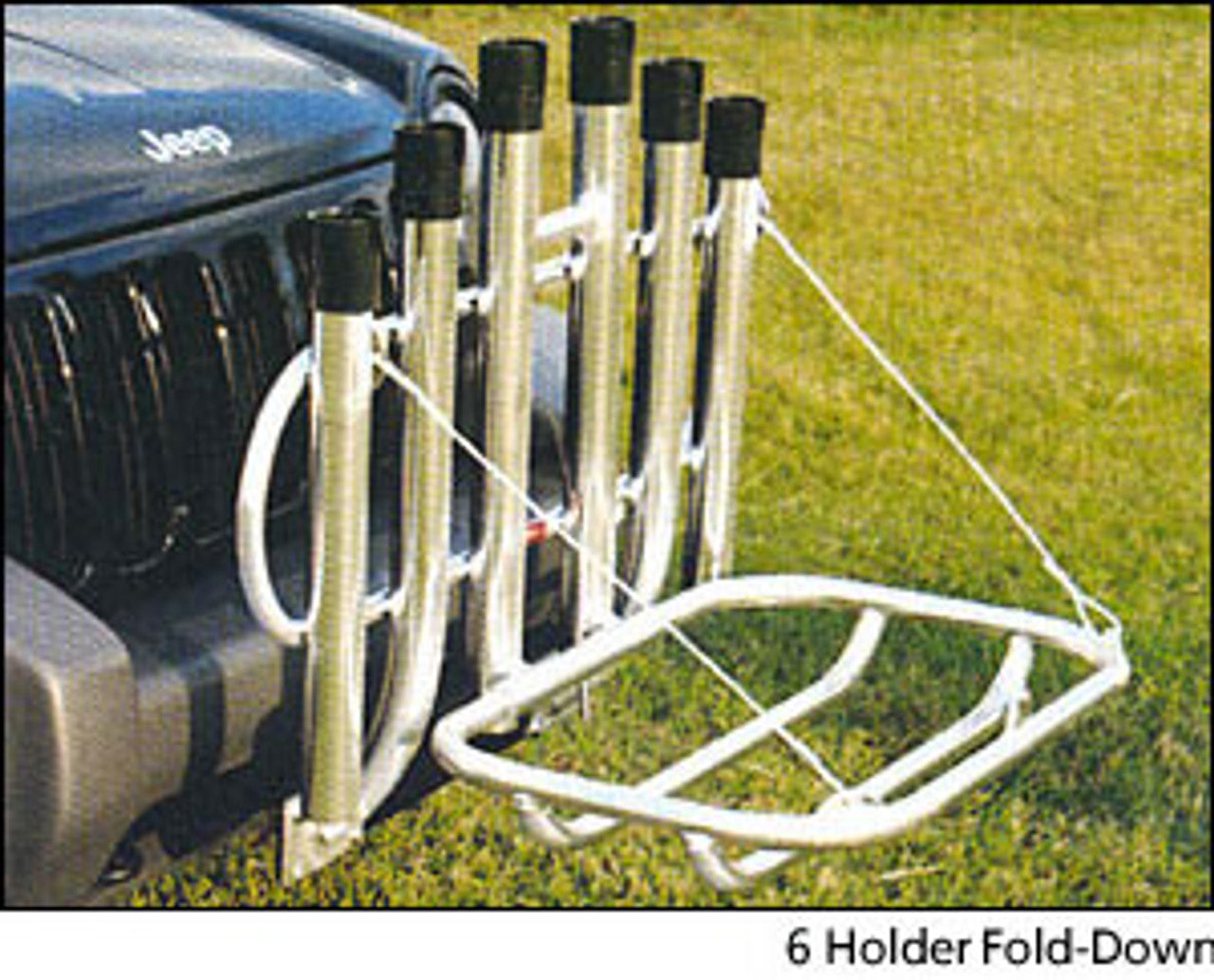 Angler's 6 rod Fold Down Cooler Rack Bumper Mount #136